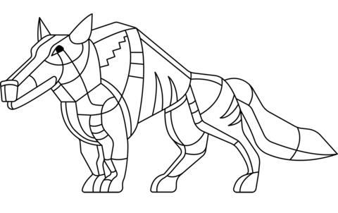 Abstract Wolf Coloring Page